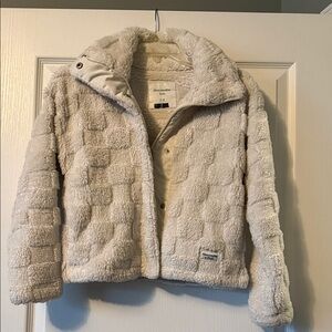 Abercrombie Kids Cream Fuzzy Jacket